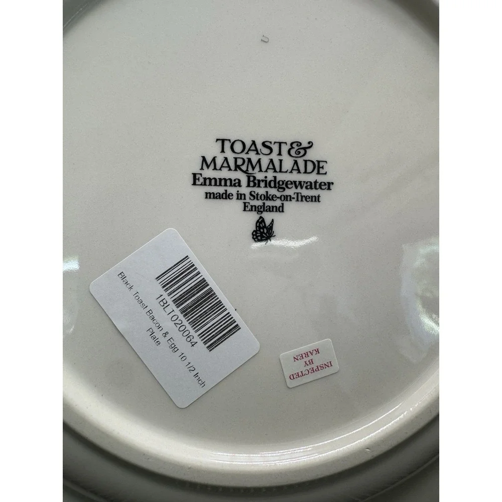 Emma Bridgewater Black Toast & Marmalade Dinner Plate Butterfly Mark  2022 10½